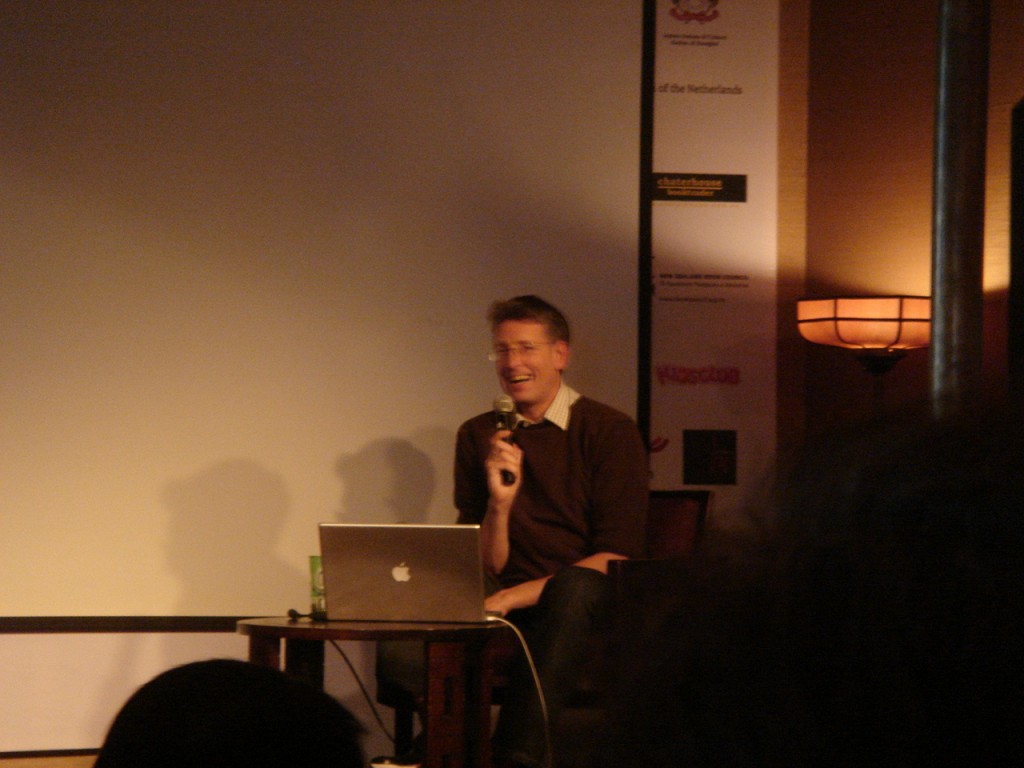 Jonathan Watts answering a question at the Shanghai International Literary Festival 2011
